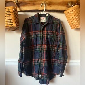 Vintage Levi's 90's Flannel Plaid Button Shirt Large 1995